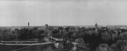 Aerial view of campus, circa 1910